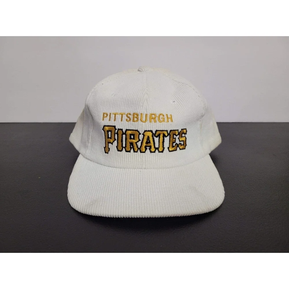 Vintage Pittsburgh Pirates Hat Cap‎ Mens Snapback White Corduroy Twin Enterprise